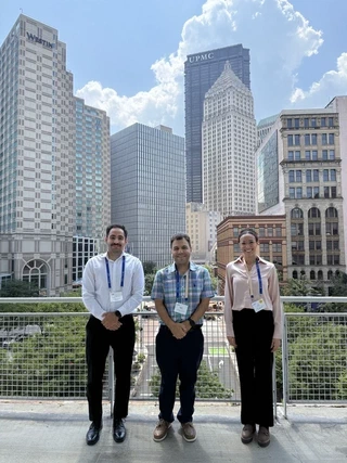 With colleagues in downtown Pittsburgh