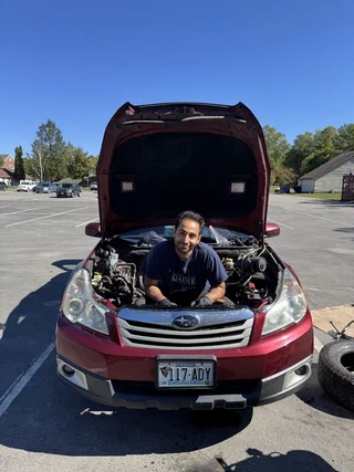 Sitting in the empty engine bay, weighing our options