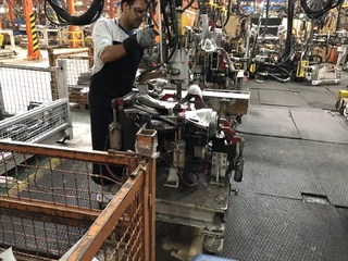 Spot-welding station on the body-production line